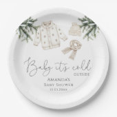 ベビー外の赤ちゃんシャワーが冷たい ペーパープレート (正面)