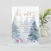 ベビー外の赤ちゃんシャワーが冷たい 招待状 (スタンド正面)