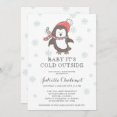 ベビー外の赤ちゃんシャワーが冷たい 招待状 (正面/裏面)