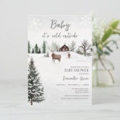 ベビー外の赤ちゃんシャワーが冷たい 招待状 (スタンド正面)