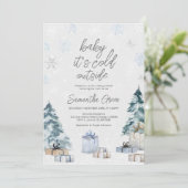 ベビー外の赤ちゃんシャワーが冷たい 招待状 (スタンド正面)