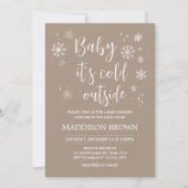 ベビー外の赤ちゃんシャワーが冷たい 招待状 (正面)