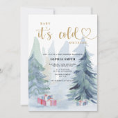 ベビー外の赤ちゃんシャワーが冷たい 招待状 (正面)