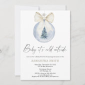 ベビー外の赤ちゃんシャワーが冷たい 招待状 (正面)