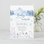 ベビー外の赤ちゃんシャワーが冷たい 招待状 (スタンド正面)