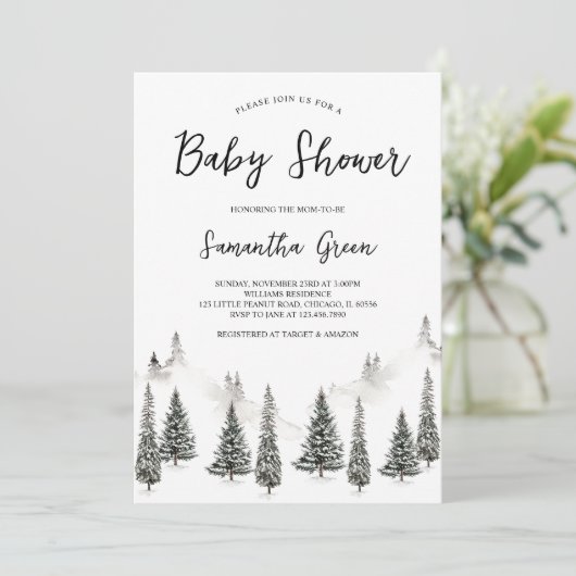 ベビー外の赤ちゃんシャワーが冷たい 招待状 (スタンド正面)