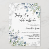 ベビー外の赤ちゃんシャワーが冷たい 招待状 (正面/裏面)