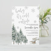 ベビー外の赤ちゃんシャワーが冷たい 招待状 (スタンド正面)