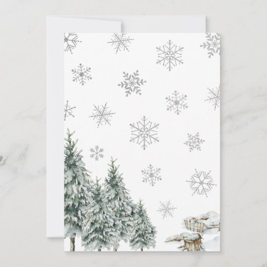 ベビー外の赤ちゃんシャワーが冷たい 招待状 (裏面)