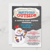 ベビー外の赤ちゃんシャワーが冷たい 招待状 (正面)