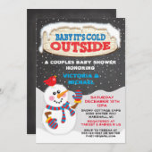 ベビー外の赤ちゃんシャワーが冷たい 招待状 (正面/裏面)