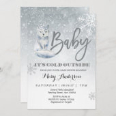 ベビー外の赤ちゃんシャワーの誘いは冷たい 招待状 (正面/裏面)