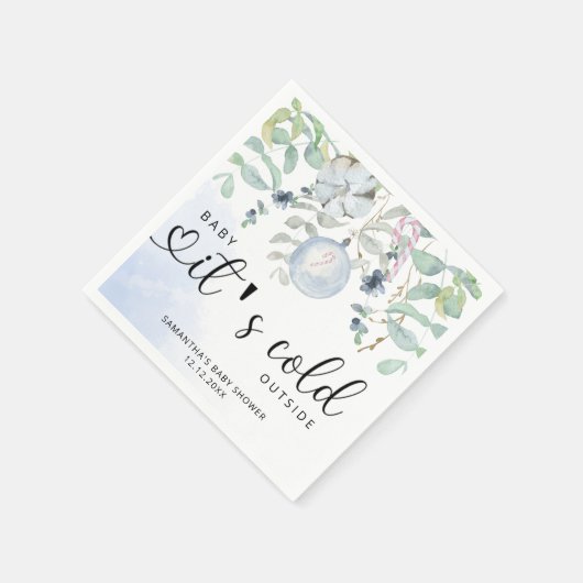 ベビー外の赤ちゃんシャワーの誘い スタンダードカクテルナプキン (角)