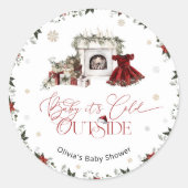 ベビー外の赤ちゃんシャワーモダンが冷たい ラウンドシール (正面)