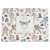 ベビー外の赤ちゃんシャワー男女兼用が冷たい ラージペーパーバッグ (正面)