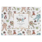 ベビー外の赤ちゃんシャワー男女兼用が冷たい ラージペーパーバッグ (裏面)