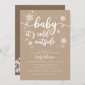 ベビー外の赤ちゃんシャワー男女兼用が冷たい 招待状 (正面/裏面)