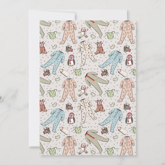 ベビー外の赤ちゃんシャワー男女兼用が冷たい 招待状 (裏面)