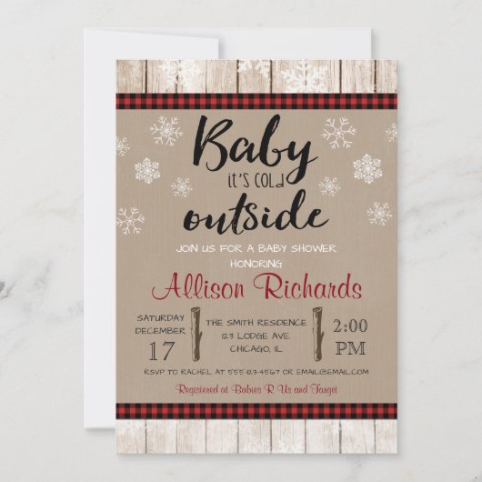 ベビー外の赤ちゃん男女兼用シャワー 招待状 (正面)