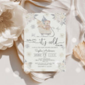 ベビー外は冷たいウッドランド熊の赤ちゃんシャワー 招待状