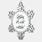 ベビー外は冷たいカスタム文字おもしろい スノーフレークピューターオーナメント (右)