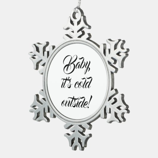 ベビー外は冷たいカスタム文字おもしろい スノーフレークピューターオーナメント (右)