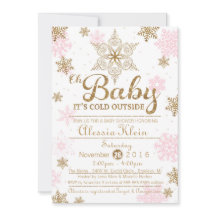 ベビー外は冷たいガールシャワー招待状