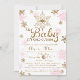 ベビー外は冷たいガールシャワー招待状 招待状