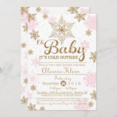 ベビー外は冷たいガールシャワー招待状 招待状 (正面/裏面)