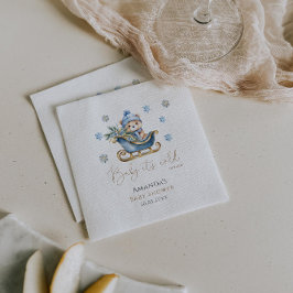 ベビー外は冷たいクマのベビーシャワー スタンダードランチョンナプキン