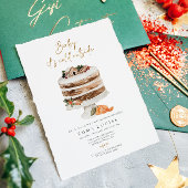 ベビー外は冷たいクリスマスケーキ赤ちゃんシャワー 招待状