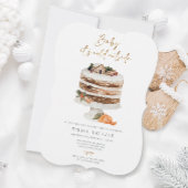 ベビー外は冷たいクリスマスケーキ赤ちゃんシャワー 招待状