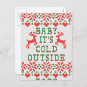 ベビー外は冷たいクリスマスセータースタイル シーズンポストカード (正面/裏面)
