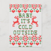 ベビー外は冷たいクリスマスセータースタイル シーズンポストカード (正面)