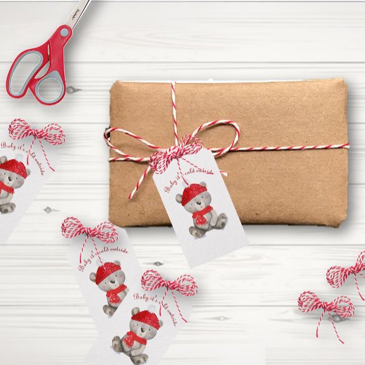 ベビー外は冷たいクリスマスベアーギフトラベル ギフトタグ