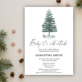 ベビー外は冷たいクリスマスベビーシャワー 招待状