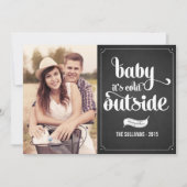 ベビー外は冷たいシルクボードのクリスマスフォト シーズンカード (正面)