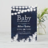 ベビー外は冷たいストリング明るいパインブルー 招待状 (スタンド正面)