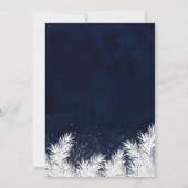 ベビー外は冷たいストリング明るいパインブルー 招待状 (裏面)