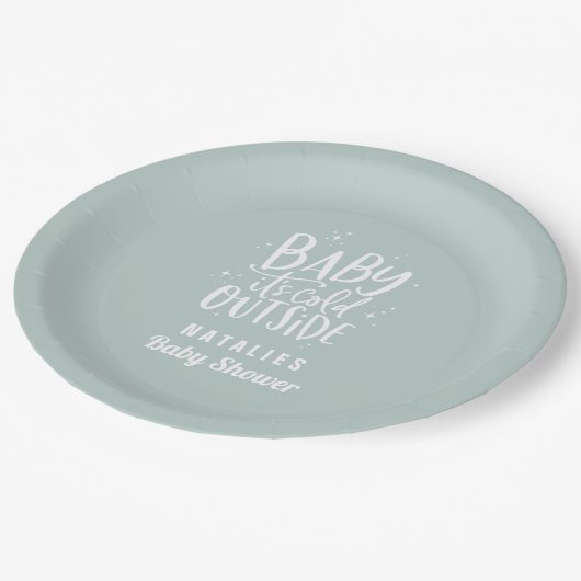 ベビー外は冷たいパーティー ペーパープレート (アングル)