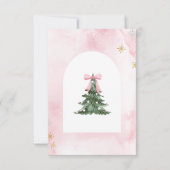 ベビー外は冷たいピンクボウ赤ちゃんシャワー サンキューカード (裏面)