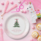 ベビー外は冷たいピンクボウ赤ちゃんシャワー ペーパープレート (パーティー)