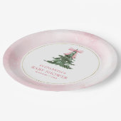 ベビー外は冷たいピンクボウ赤ちゃんシャワー ペーパープレート (アングル)