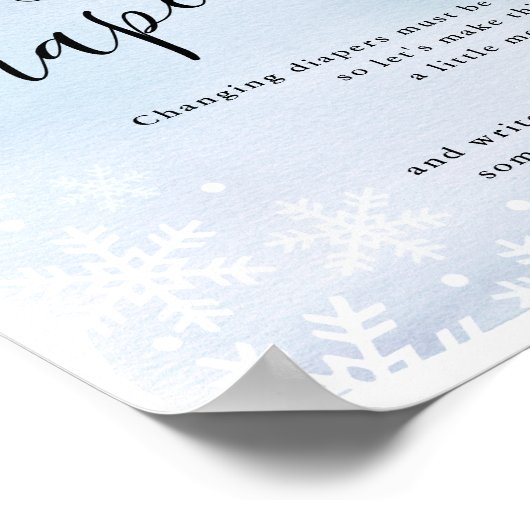 ベビー外は冷たいブルーの深夜寝用おむつ ポスター (角)