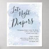 ベビー外は冷たいブルーの深夜寝用おむつ ポスター (正面)