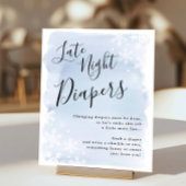 ベビー外は冷たいブルーの深夜寝用おむつ ポスター