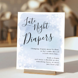 ベビー外は冷たいブルーの深夜寝用おむつ ポスター