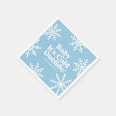 ベビー外は冷たいブルースノーフレーク赤ちゃんシャワー スタンダードカクテルナプキン (角)