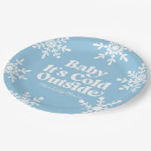 ベビー外は冷たいブルースノーフレーク赤ちゃんシャワー ペーパープレート (アングル)
