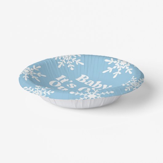 ベビー外は冷たいブルースノーフレーク赤ちゃんシャワー ペーパーボウル (傾斜あり)
